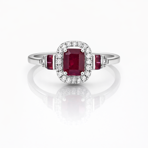 Anillo de Rubí-R-3754W