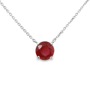Collar Solitario de Rubi-CO-6397