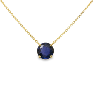 Collar Solitario de Zafiro-CO-6398