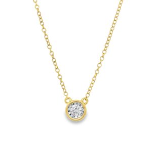 Collar Solitario de Diamante-446NCI-T14PD22