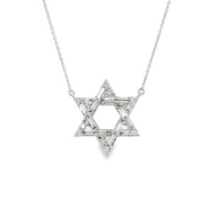 Collar con Estrella de David de Diamantes-PN1284D-B99TS9